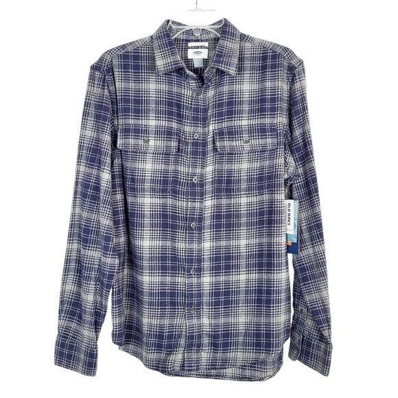 OLD NAVY regular fit plaid button down shirt NWT - Picture 1 of 4
